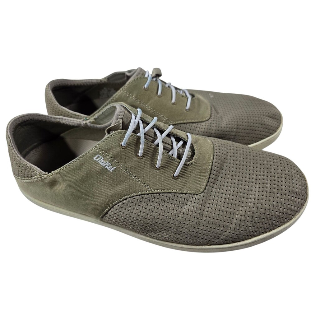 Olukai Nohea Moku Mens Sz 13 Gray Slip On‎ Mesh Dock Beach Casual Sneakers Shoes